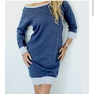 J. Crew Blue And Grey Mini Sweatshirt Dress Size Medium